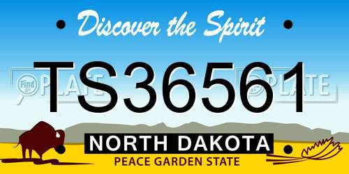 TS36561 North Dakota License Plate