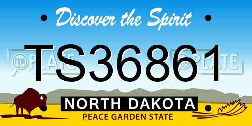 TS36861 North Dakota License Plate