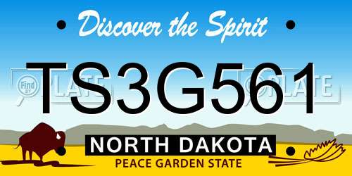 TS3G561 North Dakota License Plate