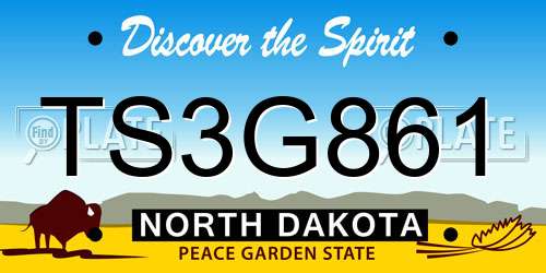 TS3G861 North Dakota License Plate