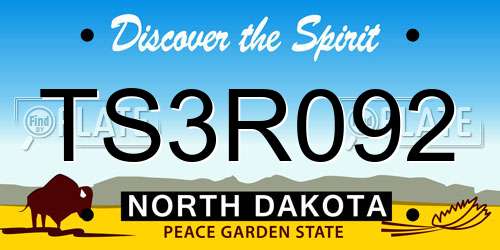 TS3R092 North Dakota License Plate