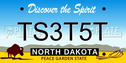 TS3T5T North Dakota License Plate