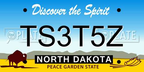 TS3T5Z North Dakota License Plate