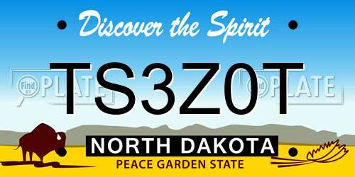 TS3Z0T North Dakota License Plate