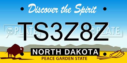 TS3Z8Z North Dakota License Plate