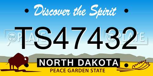 TS47432 North Dakota License Plate