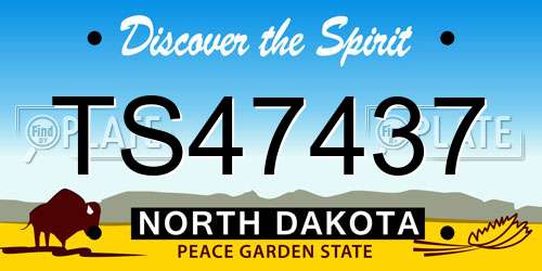 TS47437 North Dakota License Plate