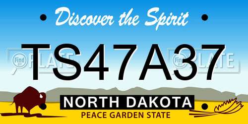 TS47A37 North Dakota License Plate