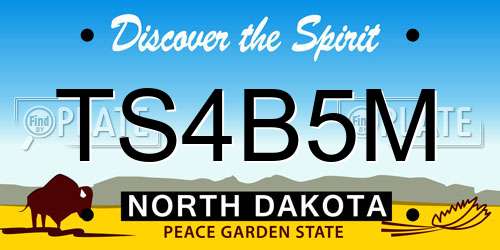 TS4B5M North Dakota License Plate