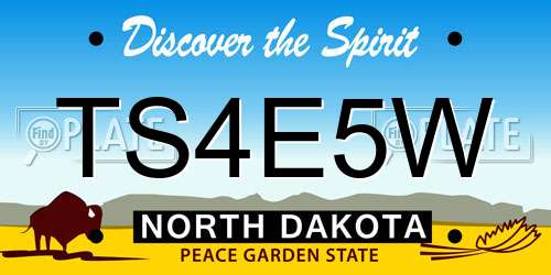 TS4E5W North Dakota License Plate