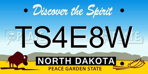 TS4E8W North Dakota License Plate