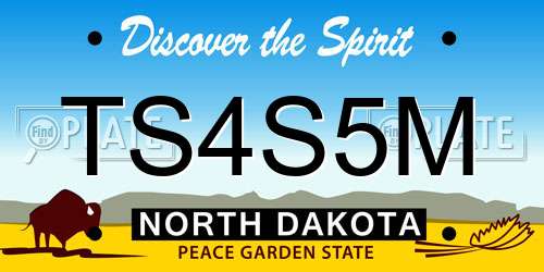 TS4S5M North Dakota License Plate