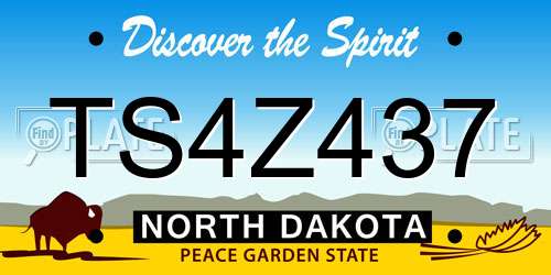 TS4Z437 North Dakota License Plate
