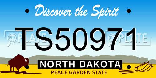 TS50971 North Dakota License Plate