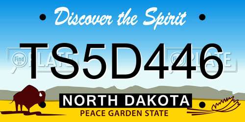 TS5D446 North Dakota License Plate