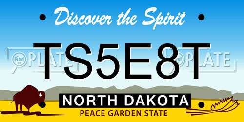 TS5E8T North Dakota License Plate