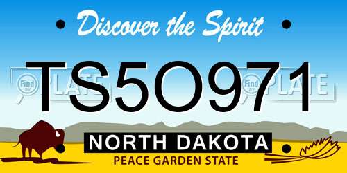 TS5O971 North Dakota License Plate