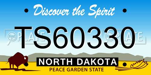 TS60330 North Dakota License Plate