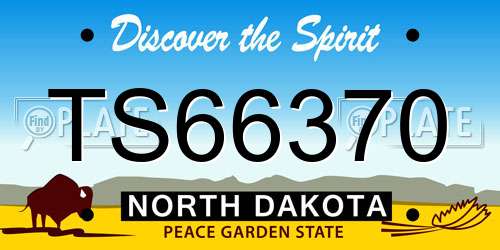 TS66370 North Dakota License Plate