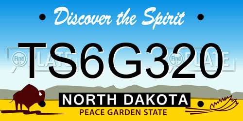 TS6G320 North Dakota License Plate