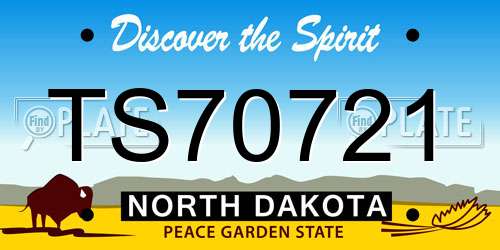 TS70721 North Dakota License Plate