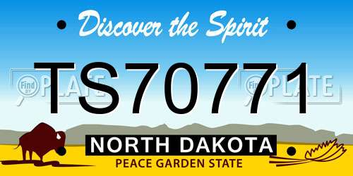 TS70771 North Dakota License Plate