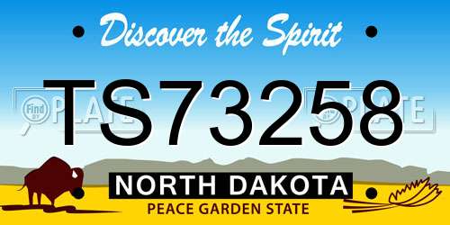 TS73258 North Dakota License Plate
