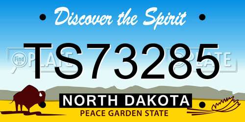 TS73285 North Dakota License Plate