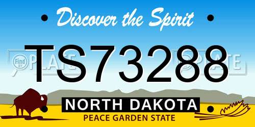 TS73288 North Dakota License Plate