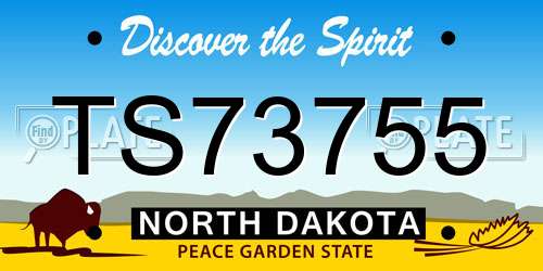 TS73755 North Dakota License Plate