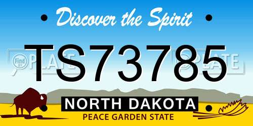 TS73785 North Dakota License Plate