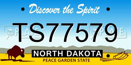TS77579 North Dakota License Plate