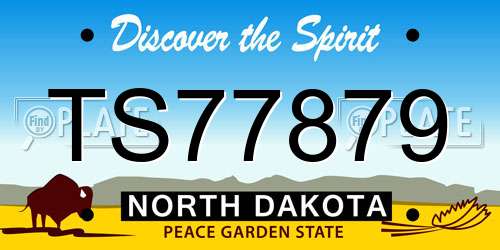 TS77879 North Dakota License Plate