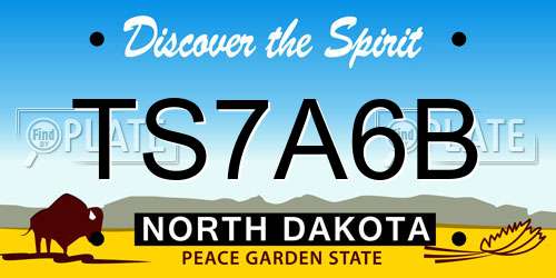 TS7A6B North Dakota License Plate