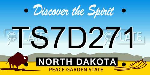 TS7D271 North Dakota License Plate