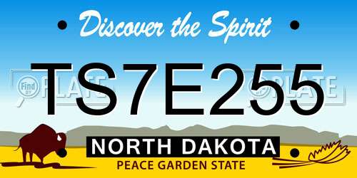 TS7E255 North Dakota License Plate
