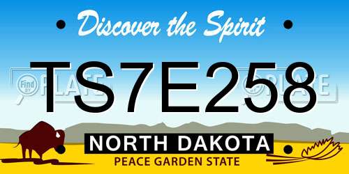 TS7E258 North Dakota License Plate