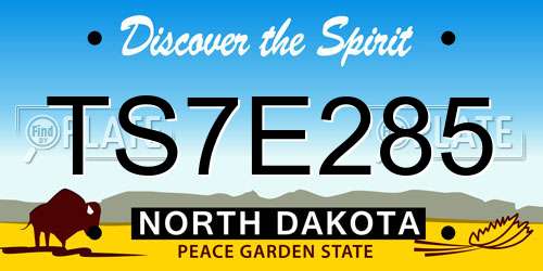 TS7E285 North Dakota License Plate