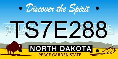 TS7E288 North Dakota License Plate