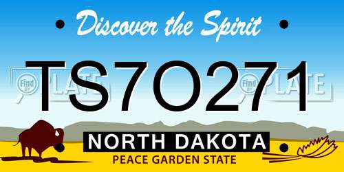 TS7O271 North Dakota License Plate