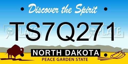 TS7Q271 North Dakota License Plate