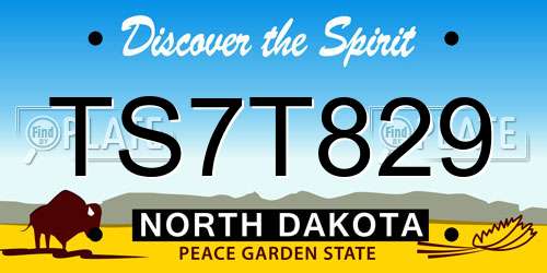 TS7T829 North Dakota License Plate