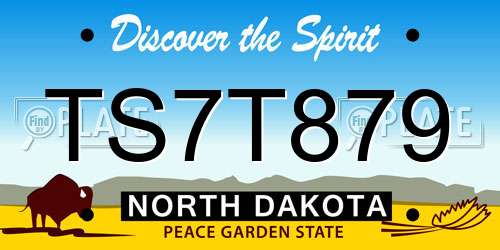 TS7T879 North Dakota License Plate