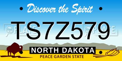TS7Z579 North Dakota License Plate