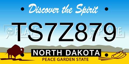 TS7Z879 North Dakota License Plate