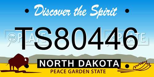 TS80446 North Dakota License Plate