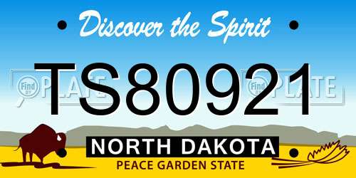 TS80921 North Dakota License Plate