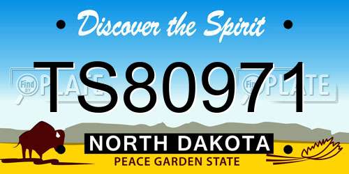TS80971 North Dakota License Plate