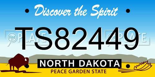 TS82449 North Dakota License Plate