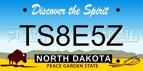 TS8E5Z North Dakota License Plate